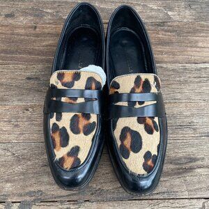 Chic Leather and Leopard Loafers